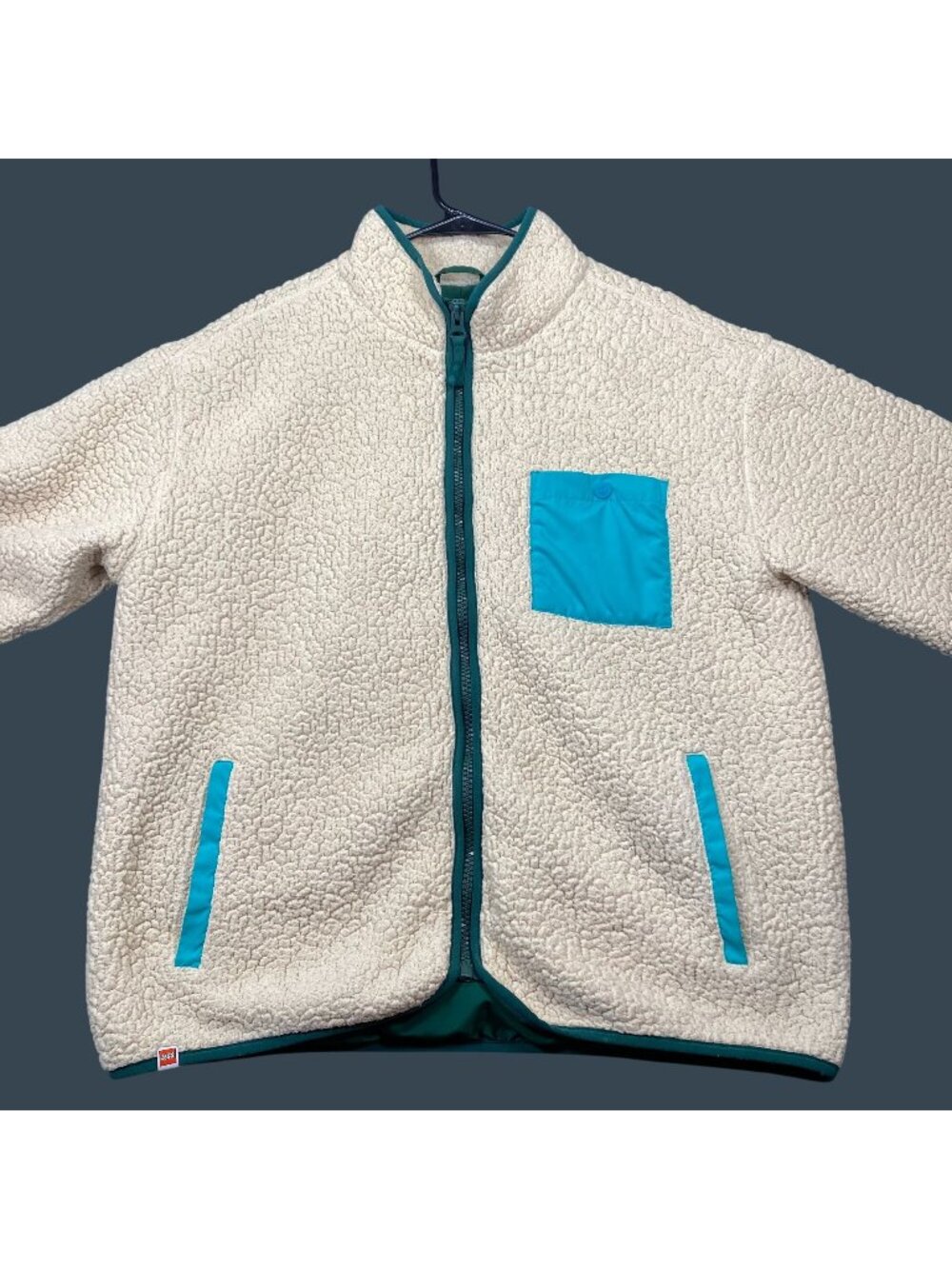 LEGO Cream Sherpa Fleece Jacket Size Large Recycled Full-Zip Unisex Outerwear